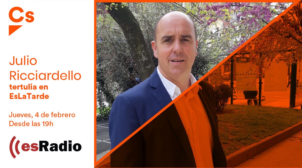 🎙️ No te pierdas a partir de las 19 hs. a nuestro concejal de 
<a href="/CsTorrelavega/">CsTorrelavega</a> <a href="/JCRicciardiello/">Julio Ricciardiello</a> que intervendrá en la tertulia #EsLaTarde en <a href="/esRadio_Can/">esRadioCantabria</a>  

👉Recuerda:
⌚️ 19 h
📻 106,4/102,7 FM (Torrelavega)
▶️ esradiocantabria.es