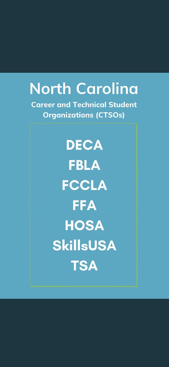 We offer DECA, FBLA, FCCLA, FFA, HOSA and SkillsUSA. Next year we will add TSA to our list of CTSOs! <a href="/ApexHighSchool/">Apex High School</a> #CTEMonth