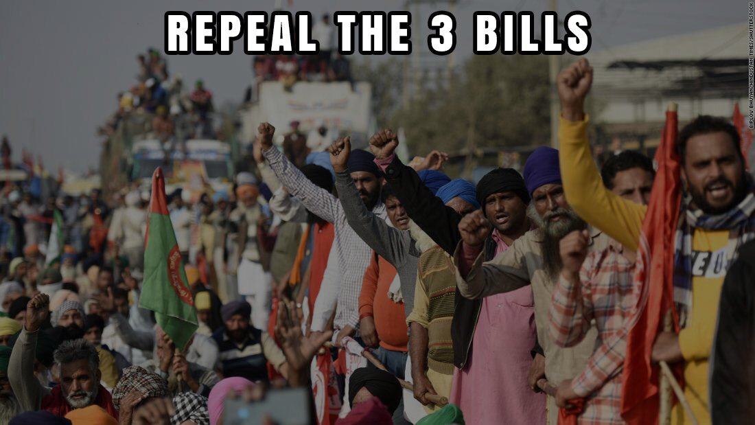 amitojsingh95's tweet photo. We, as a unified community, are disheartened to see the farmers of India being silenced. This is a violation of human rights. The 3 laws threaten the livelihood of farmers and should be repealed.  @UN @UNHumanRights  #FarmersProtest #RepealFarmLaws #IndianFarmersHumanRights https://t.co/GQnb27A3yW