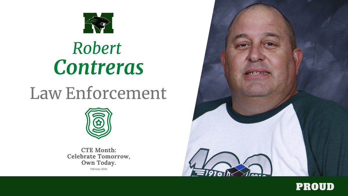 In celebration of CTE month, we honor the Career &amp; Technology teachers that impact Wolverine Country daily and develop future industry professionals. 

Today we highlight Wolverine law enforcement teachers:
Mr. Contreras
Mr. Lucio and
Mrs. Garza

Thank you for all that you do!