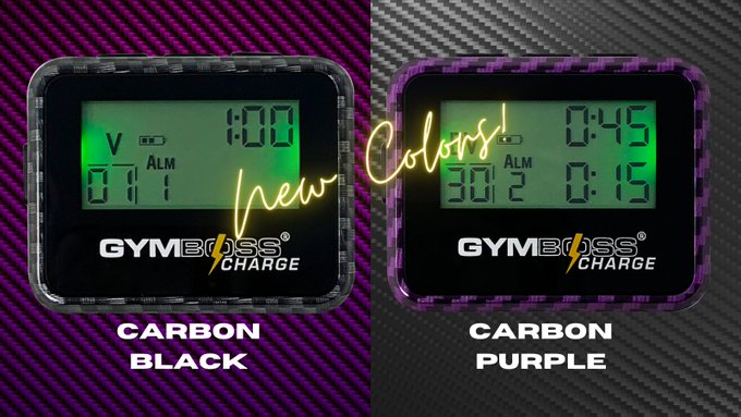 GYMBOSS INTERVAL TIMER AND STOPWATCH VIOLET PINK METALLIC GLOSS SHIPPED FR UK 