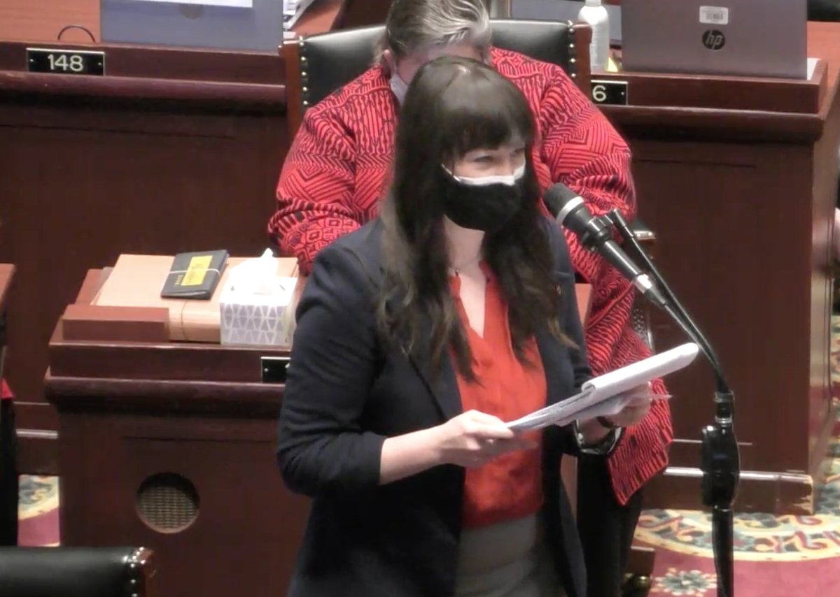 CoMo_Kristin's tweet image. As a business owner and member of @MomsDemand, Rep. @Ashley4MO speaks to oppose #HB85--and about the serious burden this bill places on business owners who will be challenged to understand their changed responsibilities. #moleg
