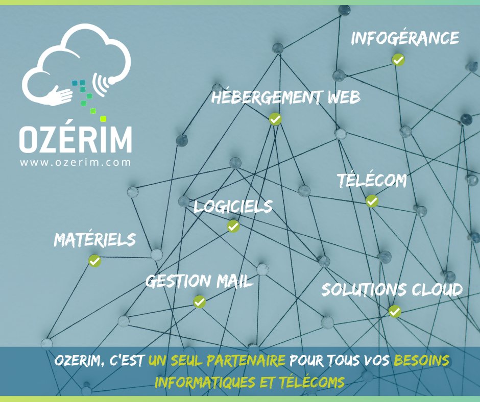 ⚠️Résolution 2021 ! ⚠️

Pour beaucoup, il est difficile de cerner notre métier dans son intégralité. en 2021, l'équipe Ozérim vous présentera tous ses services et domaines d'expertises sur les réseaux sociaux ! 😉✅

#CloudComputing #commercial #partage #Télécom