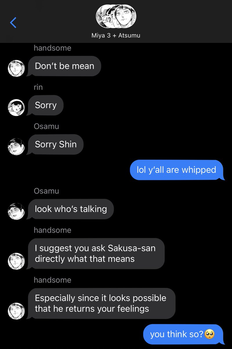 5. Atsumu goes to the group chat