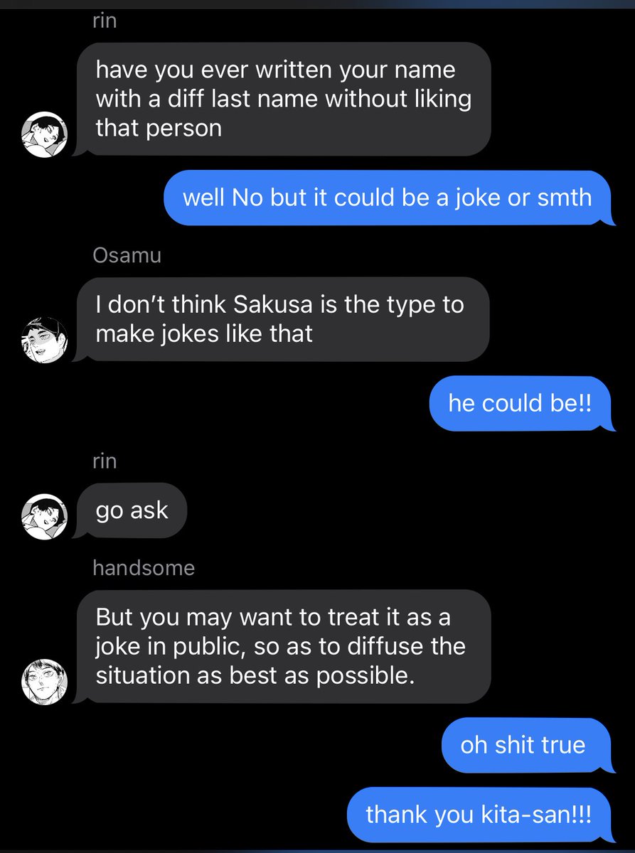 5. Atsumu goes to the group chat