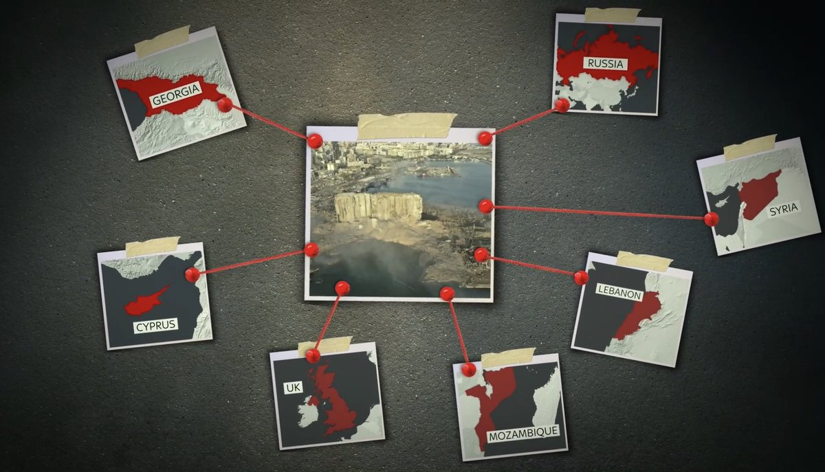 We show you a web of companies & locations all with possible links to the ammonium nitrate which exploded. Authorities in Russia, Georgia, Mozambique, Syria, Cyprus and the UK are all being urged to investigate in the absence of any proactive Lebanese investigation.