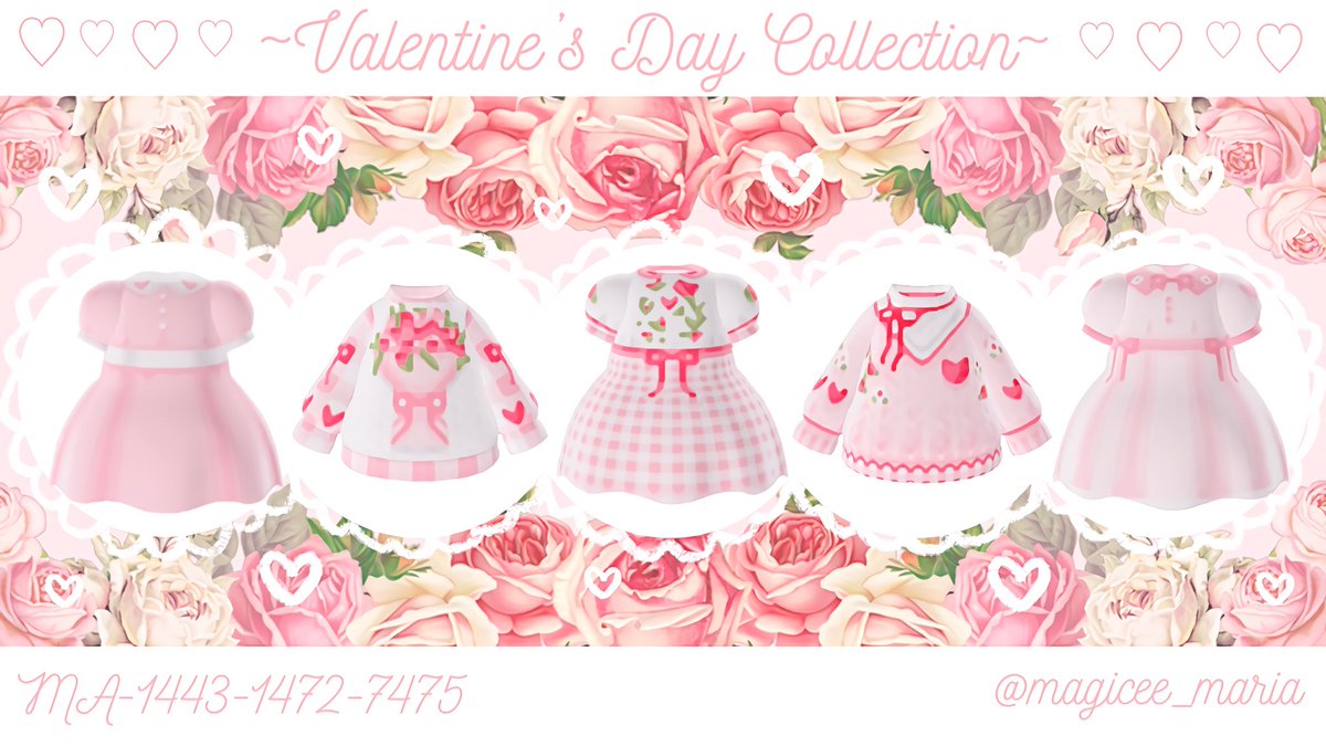 magicee_maria's tweet image. 🌹🌸♥️~ Here is my Valentines’ Day collection! I really wanted a romantic feel and I think I achieved that! These are my favorite pieces I’ve designed and I hope everyone else enjoys them too! ~🌹🌸♥️
#ACNH #AnimalCrossingNewHorizons #ACNHDesign