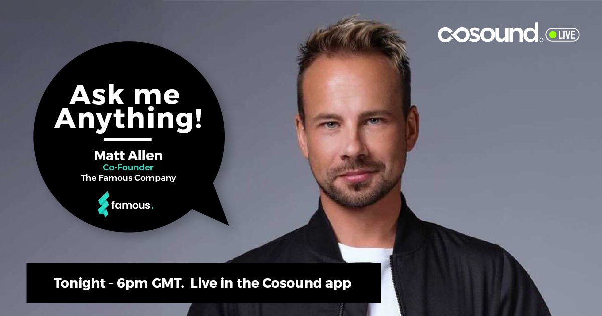 zaidcreate's tweet photo. Have questions about promoting music or getting ahead in your music career?
Join us live at 6pm (GMT) in the @cosound app with Matt Allen from @thefamousco
Sign up - https://t.co/zp8ZSZhA8K
#MusicWithoutLabels https://t.co/rEi895nPtu
