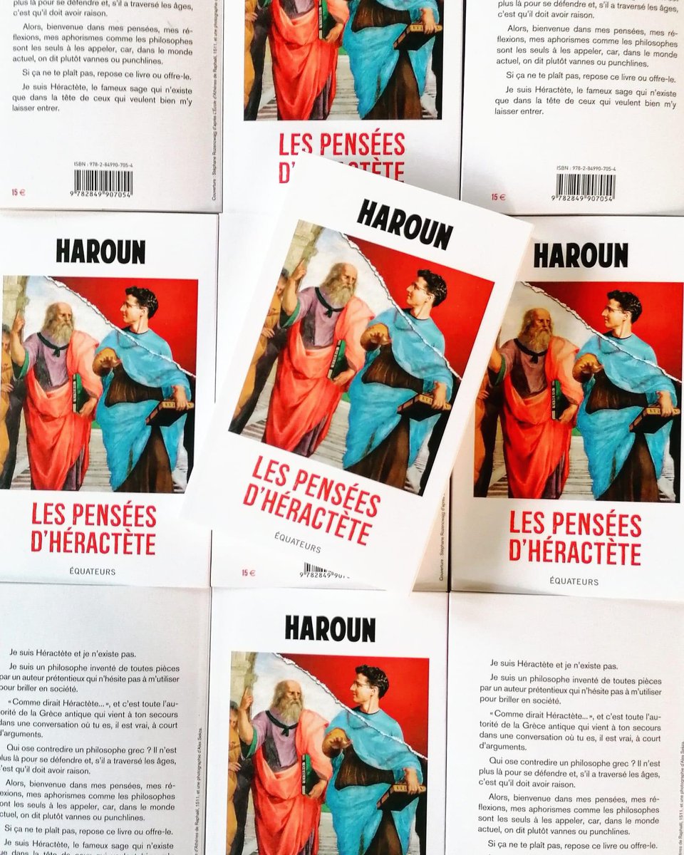Equateurs's tweet photo. Haroun sera demain l’invité de @DamienThevenot @telematin à 8h45 ! 📺✨✨✨#LesPenséesdHéractète #Pasquinade #Seuls @haaaroun https://t.co/gGDUGrKv83
