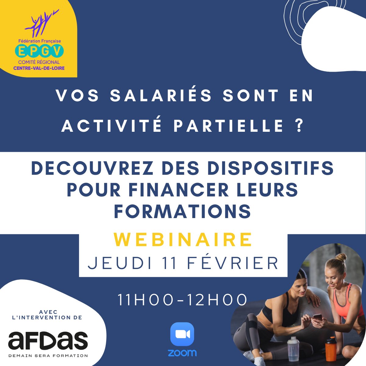Vous êtes en activité partielle et vous souhaitez continuer de vous former ?
 
Découvrez en exclusivité un #webinaire avec l'intervention de l' <a href="/Afdas/">Afdas</a> : infos sur les dispositifs de financement et sur nos formations sportives 😍

📝 Inscription : bit.ly/3cJ7t3s
