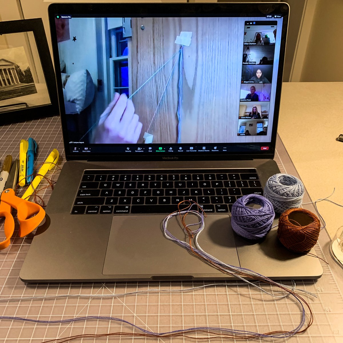 millbrookschool's tweet photo. Evelynn Najork '22 led a campus-wide friendship bracelet making virtual workshop on a wintry night at Millbrook. Nice work everyone! #MillbrookMagic https://t.co/Zh4a2aXToq