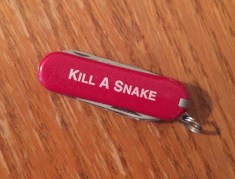 And for fun, here's my "Kill a snake" pocket knife that was meant to make me feel empowered to solve problems even when it wasn't my job to solve them. 12/12