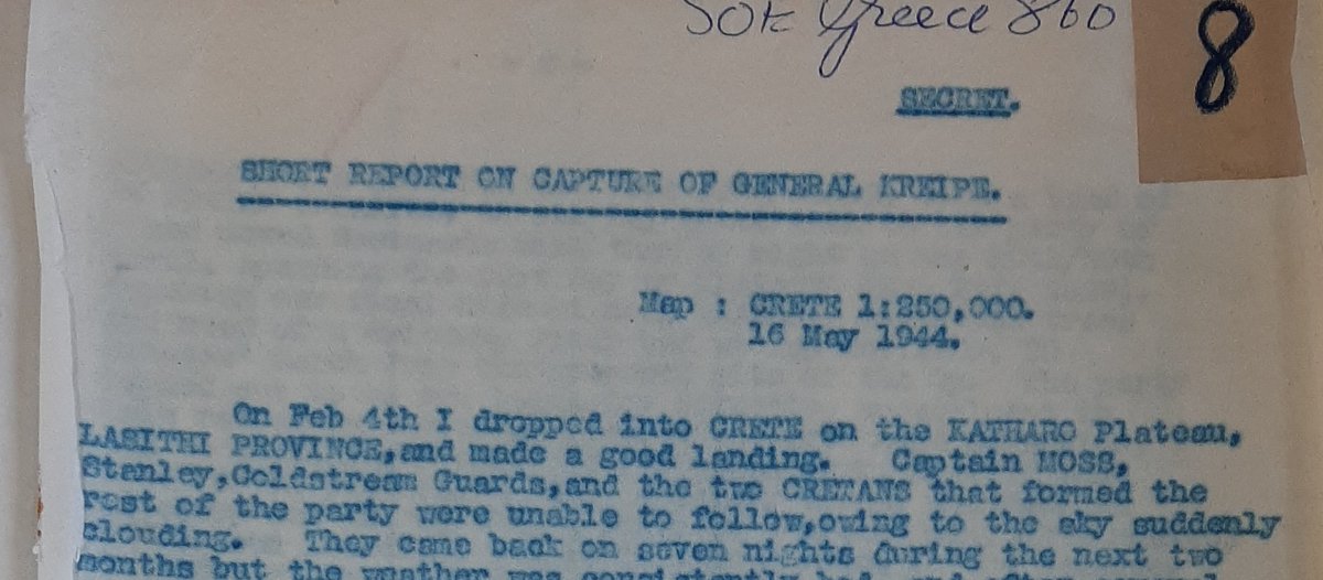 After a few seconds of gentle parachuting, Paddy was back in Crete. It was then the first of many problems to beset the team occurred. By the time the plane had completed another circuit, the clouds had thickened and further jumps were impossible.