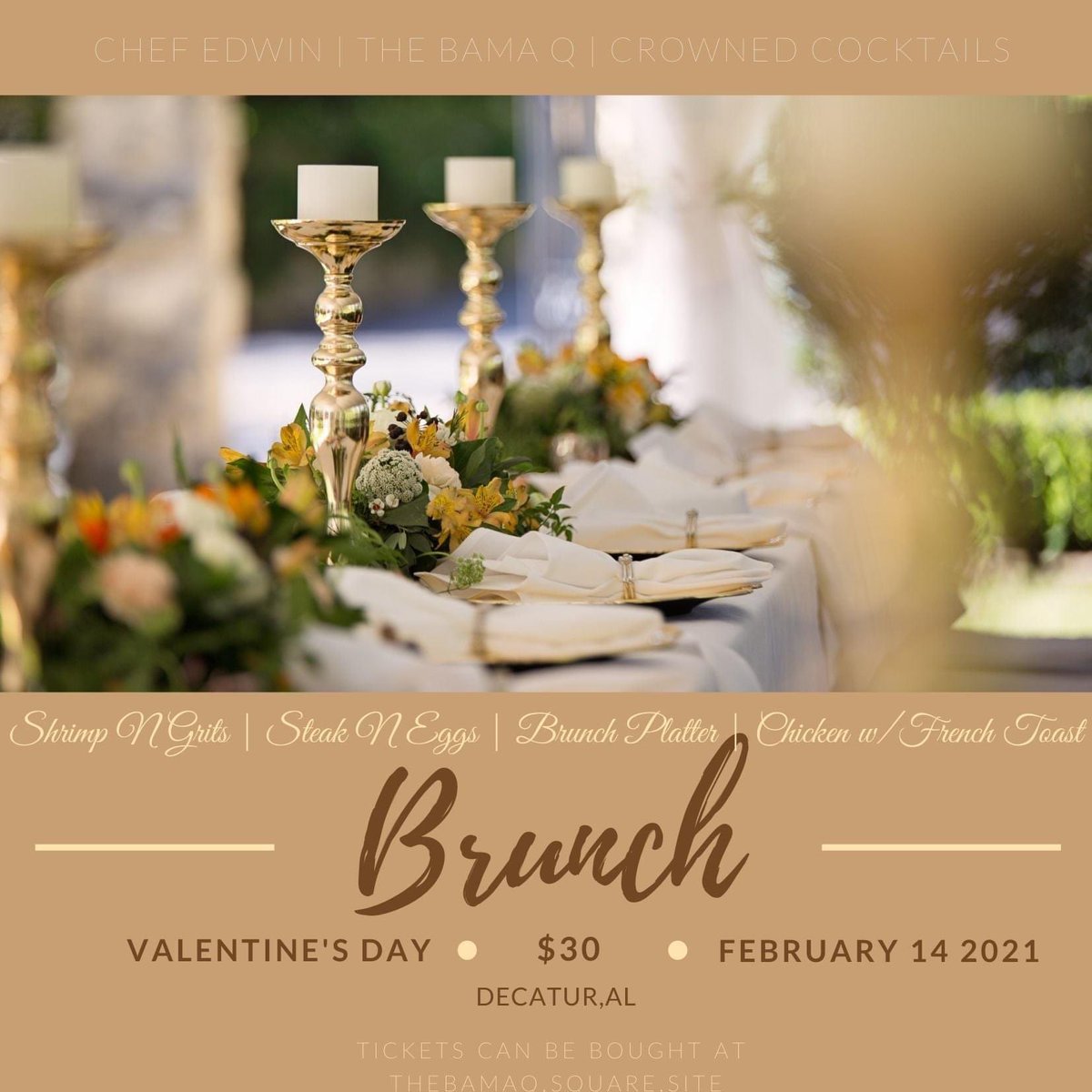 TheBamaQ's tweet photo. We have a giveaway going on over at The Bama Q! Share the post to enter to win free dinner tickets !! This is going to be a great time! Tickets are already selling, and seating is limited. Good Luck! Crowned Cocktails Will have Sweet Kisses and Between Lust and Love ft drinks https://t.co/QvZPRVegtF