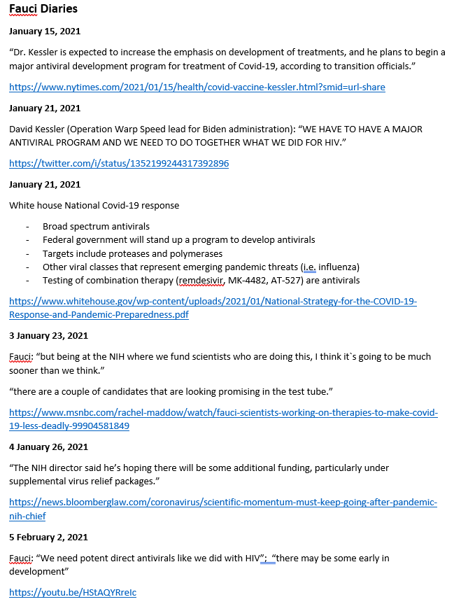  #Fauci knows about a compound that is:1. NIH funded2. In preclinical stages3. Can be given as an outpatient 4. Broad spectrum5. Can be combined  $cocp CDI-45205 meets all of the above. National antiviral program (Kessler / Collins)Warp speed money coming.  #WSB  #biowar