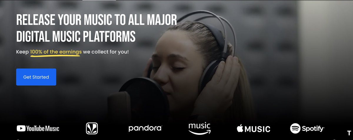 they even have their own distribution service that makes releasing your music on all DSPs a quick, easy process. plus.....you keep ALL the money