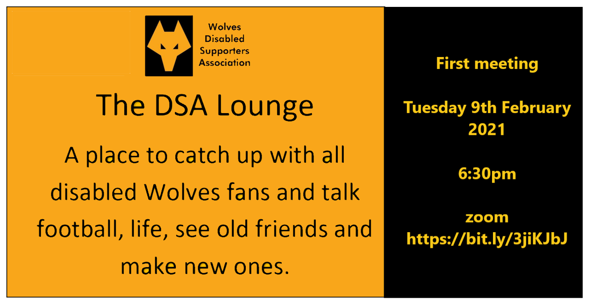 laurawolvesDAO's tweet photo. Inviting all disabled Wolves supporters to come and chat with fellow friends from @WolvesDSA and the Club. First meeting Tuesday 9th - the link is below, please contact me for the password. #stayintouch #wolvesdsa https://t.co/Gx1c3UsuzE