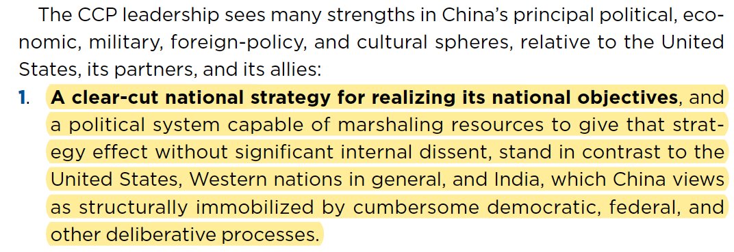 "...without significant internal dissent..." is seen as part of China's #1 strength.  #TLT2021