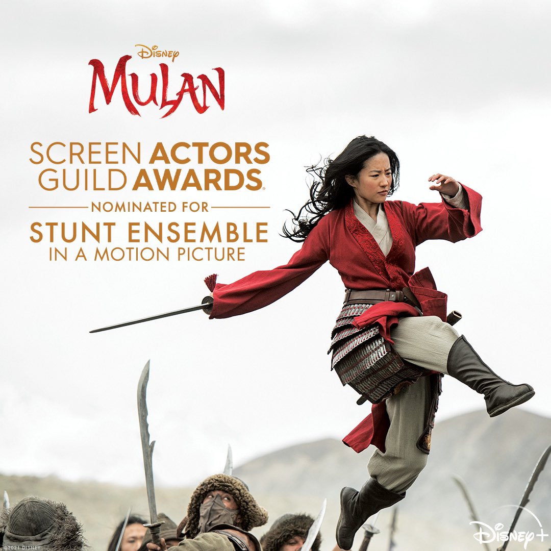 Congratulations to the #Mulan stunt team on their nomination for Best Stunt Ensemble in a Motion Picture at the #SAGAwards!