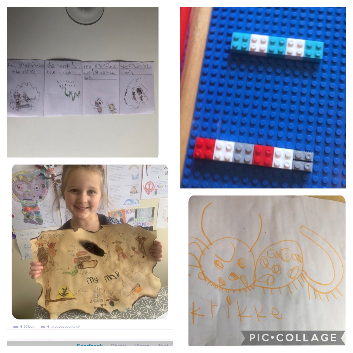 UptonWestleasch's tweet photo. #WestleaAppleR A selection of our work from The Gruffalo’s Child week. It is so lovely to see the amazing work some children are doing. Well done. #EYFS #WestleaHomeLearning #WestleaMaths https://t.co/RdG6jiFwd4