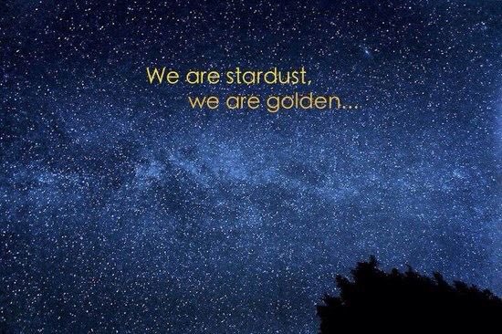 Of course we know “stargazing” was a very Joni-like thing to do & it was a subject matter that defined one of her most iconic songs “Woodstock”.“We are stardust We are golden“Stardust - a mass of distant stars appearing as tiny particles of dust!