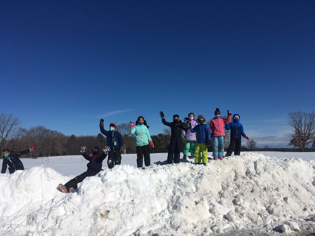 The dividend of a snow storm, kids playing on nature’s playground!