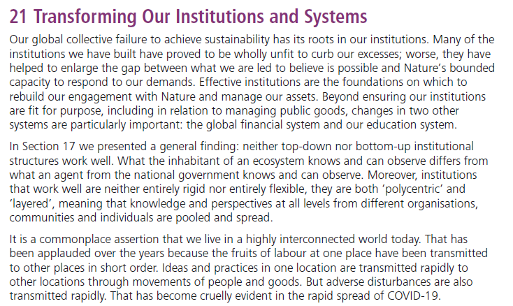 (iii) Transform our institutions and systems – in particular our finance and education systems – to enable these changes and sustain them for future generations. 10/11