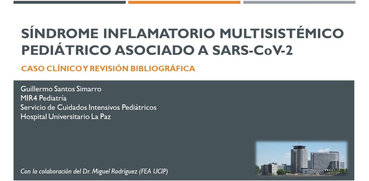 🖥️ Seminario online, impartido por el doctor Guillermo Santos, en el que hace una revisión bibliográfica sobre el SÍNDROME INFLAMATORIO MULTISISTÉMICO PEDIÁTRICO ASOCIADO a SARS-CoV-2
#PedsICU #MedTwitter #COVID19 #SIMPedS #MISC #PIMSTS