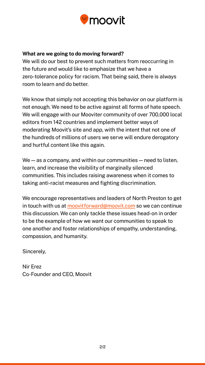 A sincere apology from Moovit. Please read on to see what happened and what we are doing to ensure this doesn’t happen again: