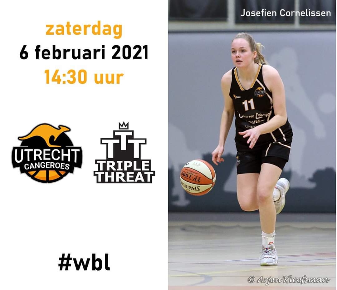 Aanstaande zaterdag speelt dames 1 tegen <a href="/tttbasketball/">Triple ThreaT</a> uit Haarlem. Je kunt Josefien Cornelissen en haar teamgenoten volgen via de #livestream (utrechtcangeroes.nl) en via de #radio, want <a href="/rtvutrecht/">RTV Utrecht</a> stuurt een verslaggever! 
🧡🦘🏀
#basketball #eredivisie #wbl