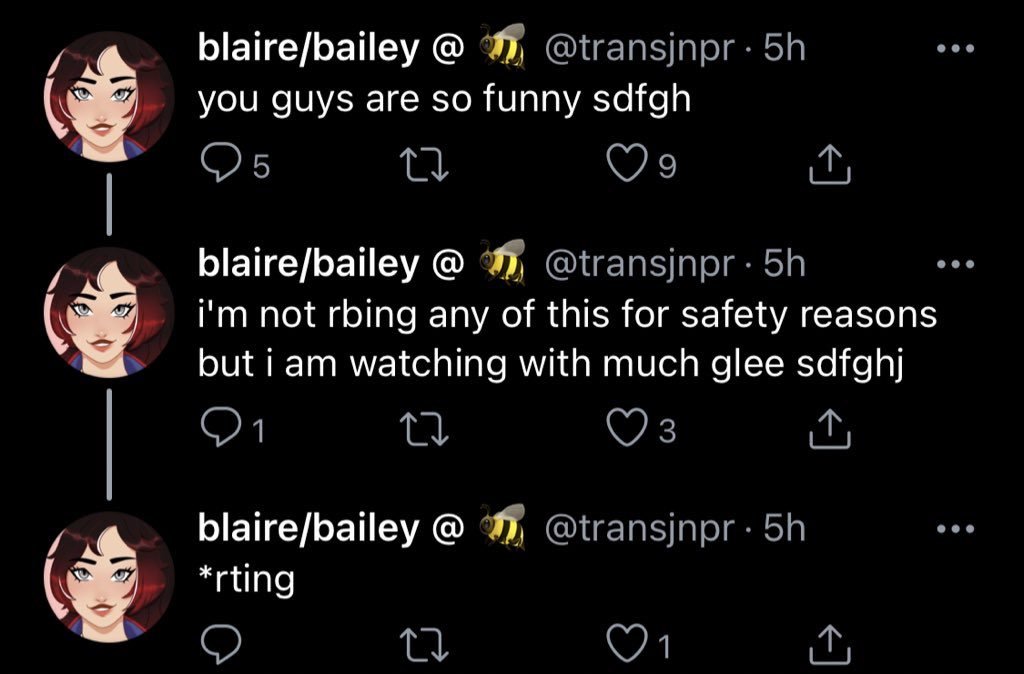 although blaire didn't directly engage with  @restaurantrwby, she enjoyed watching this child get harassed with her friends prior to heading to bed.