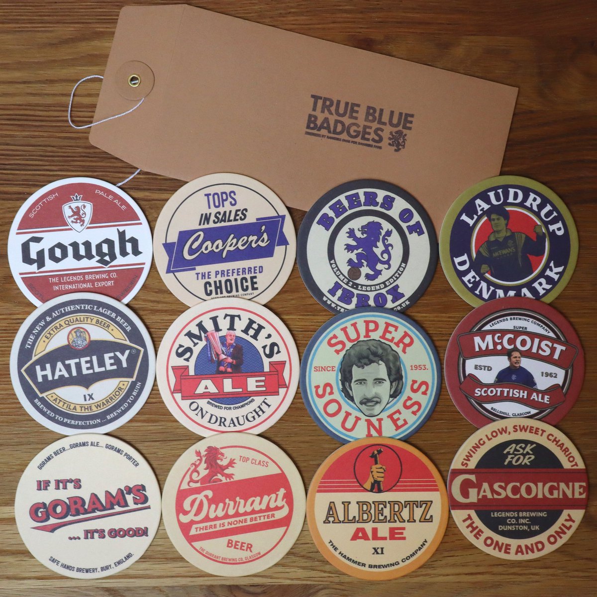 Volume 2 of our 'Beers of Ibrox' Coaster/Beermat range is almost here! Launching in limited quantities on our website & Etsy page in half an hour (7pm) For your chance to win a pack absolutely free simply: 1) Follow us @TrueBlueBadges 2) Retweet this post 🔄 #RangersFamily