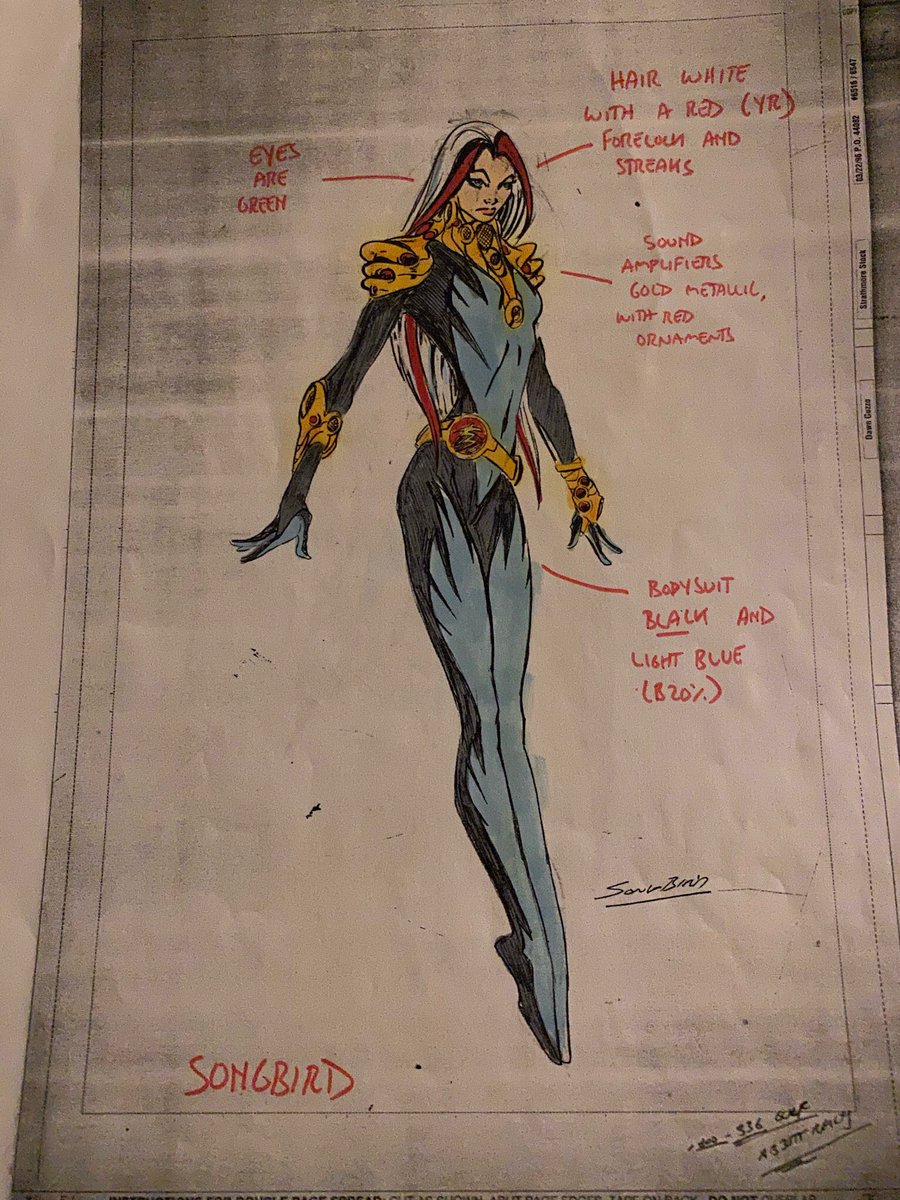 TomBrevoort's tweet image. Here’s the first page to the original @KurtBusiek Thunderbolts proposal and my color design for Songbird.