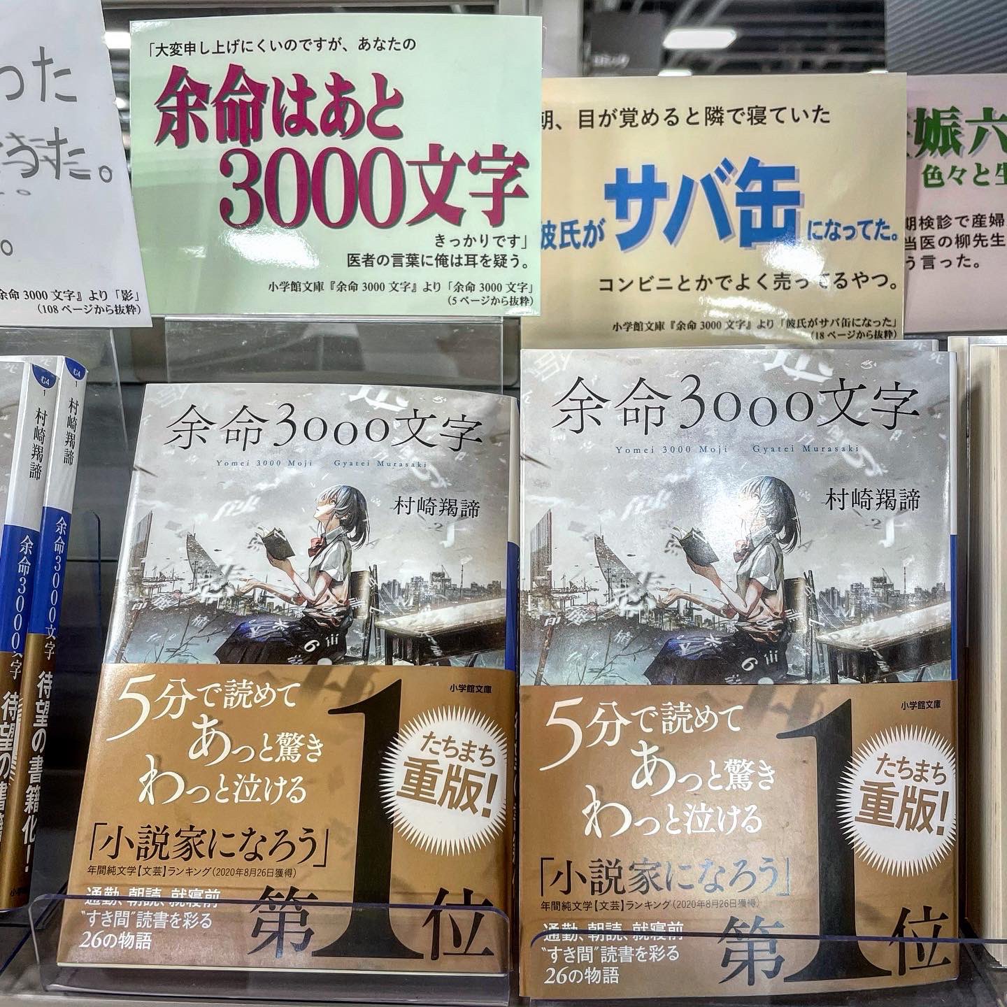 Tsutaya森町店 余命があと3000文字 ハイラーです 村崎羯諦 さんが作品発表サイト 小説家になろう で発表してきた作品を収めた 短編集 なんですが とにかくタイトルそれぞれが気になるものばかり 書名にもなっている 余命3000文字 も Tsutaya森町店 余命があと3000文字 ハイラーです 村崎羯諦 さんが作品発表サイト 小説家になろう で発表してきた作品を収めた 短編集 なんですが とにかくタイトルそれぞれが気になるものばかり 書名にもなっている 余命3000文字 も