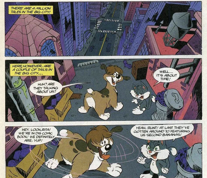 Rita and Runt had a well deserved spotlight in a comic and I love how self aware they are that their toons revolves around Rita's singing but they cant do it cuz it's a comic. 