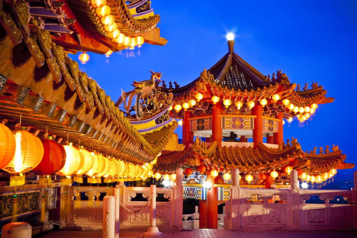 Tonight's site is the Thean Hou Temple in Kuala Lumpur, Malaysia. It's a temple to the Chinese sea goddess Mazu that was completed in 1987. It has architectural elements from Buddhism, Confucianism and Taoism in its construction.