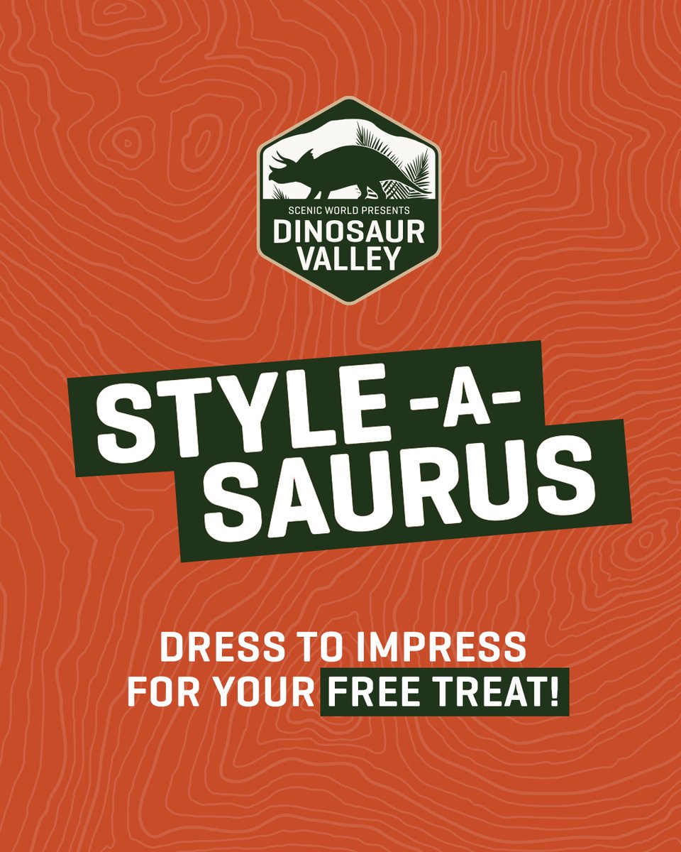 Exploring Dinosaur Valley tomorrow? Make sure you dress to impress! 🤠🦖🌿 Show off your best dino inspired outfit any MONDAY during February, for a FREE treat from the Terrace Cafe. (Must have a valid Dinosaur Valley Pass to be eligible. One redemption per person.) #ScenicDinos