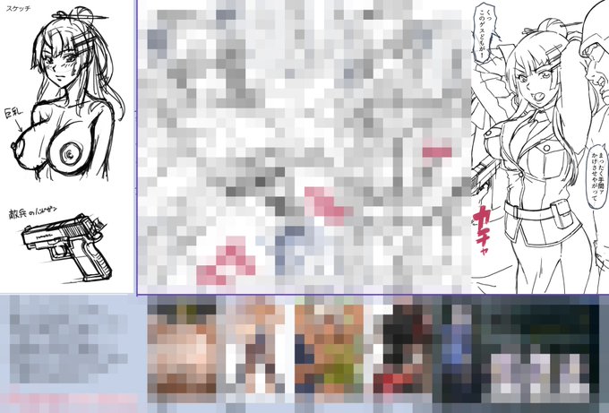 コミッションのヘ〇ィーオブジェクトのフ〇ーレーティア嬢ペン入れ前の下絵まで進みました☺️ 