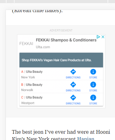 2nd, if the NYT is the future of ads, ads will be totally irrelevant. Every post in this thread I saw on the NYT with my data-rich profile. If they can't target ads to me, what value can they bring to advertisers? This ad is my fav - as you can guess, I don't use much shampoo. 4/