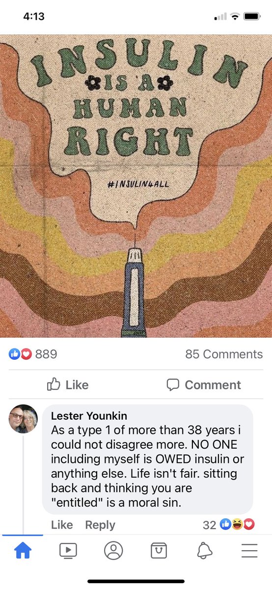 ordonfarm's tweet photo. literally what goes through the minds of people in diabetes facebook groups. “no one is owed insulin” dude your pancreas does not work how are you gonna say insulin is NOT a human right https://t.co/s3gqDFqBYU