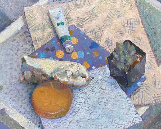 Been doing some oil paintings because I can't sit too long.. This one came out okay.. Also trying to remember how to sketch with pencil again haha. 