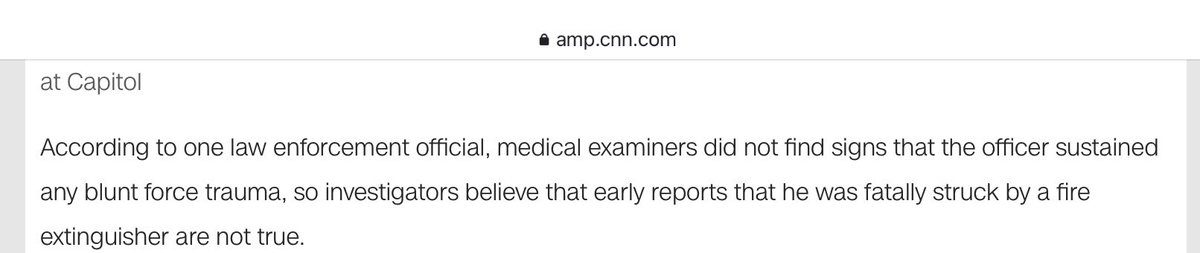 I’ve heard all day from angry liberals — including “journalists” — that this doesn’t matter, that it’s trivial.How can it not matter? They don’t hate Fake News or disinformation. It’s their most used weapon.Even CNN acknowledges its falsity now: https://amp.cnn.com/cnn/2021/02/02/politics/brian-sicknick-charges/index.html