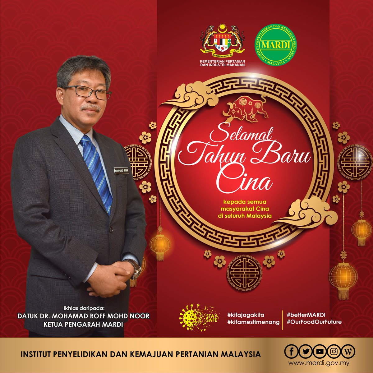 mardimalaysia's tweet photo. MARDI setulusnya mengucapkan Selamat Tahun Baru Cina 2021, Gong Xi Fa Cai kepada seluruh rakyat Malaysia yang meraikannya! 🏮
#fromlabtotable #ourfoodourfuture #betterMARDI https://t.co/1iTYGMUAQ8
