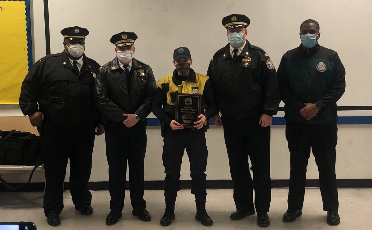 PPDScottDrissel's tweet photo. Congratulations to P/O Vazquez,P/O Rubin, P/O Meccarriello &amp; Lt. Butts for being named @PPD12Dist officers/supervisor of the year 2020. Thank you for all your hard work and professionalism. Special thank you to @PPDDerrickWood &amp; Chief Kelly for being a part of the presentation! https://t.co/YHPcF7M45q