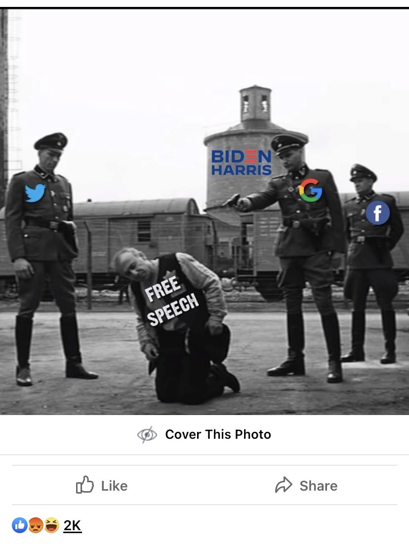 TrumpNews_2020's tweet photo. Isn’t it weird Facebook thinks this is content that needs to be censored before showing? #censorship #ChangeMyMind https://t.co/hFMPvjfl0H