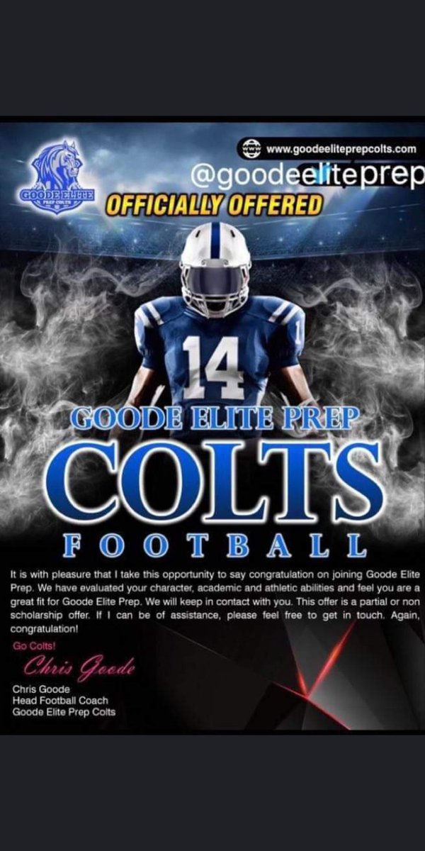 Blessed and thankful to receive my second post-grad offer from Goode Elite Prep!!#AGTG