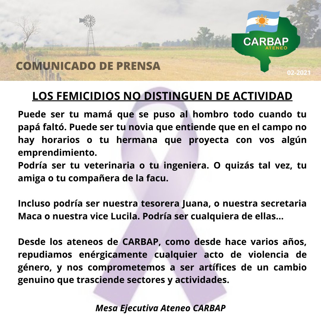 Comunicado de Ateneos Carbap.