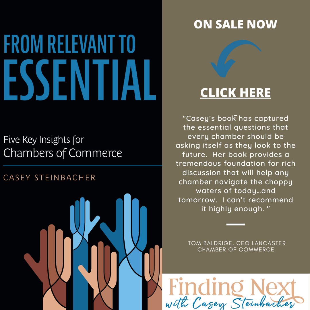 Excited to start some important conversations with my Chamber colleagues across the world. Check out "From Relevant to Essential" available where ever eBooks are sold.