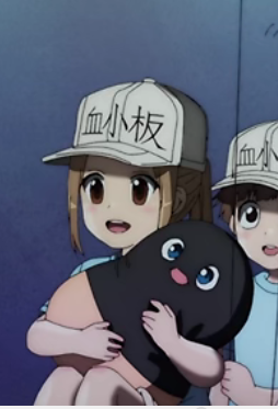 muichimotsu's tweet photo. At least #CellsAtWorkS2 lightens the mood from #CellsAtWorkBlack with a little "museum" attraction in the large intestine. There's balloons, even a plush, among other stuff I could've screencapped. https://t.co/ub81o2ovg8