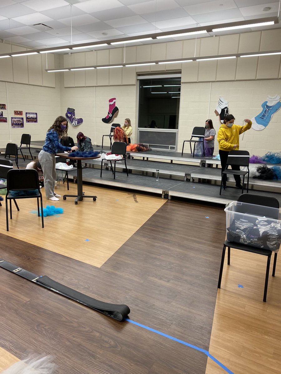 PurplePizzazz's tweet photo. Several of the show choir girls came in and we made tutus for our competition show costume!! Socially distant and with masks 😷 wait til you see them!! https://t.co/oeszNn3AXP